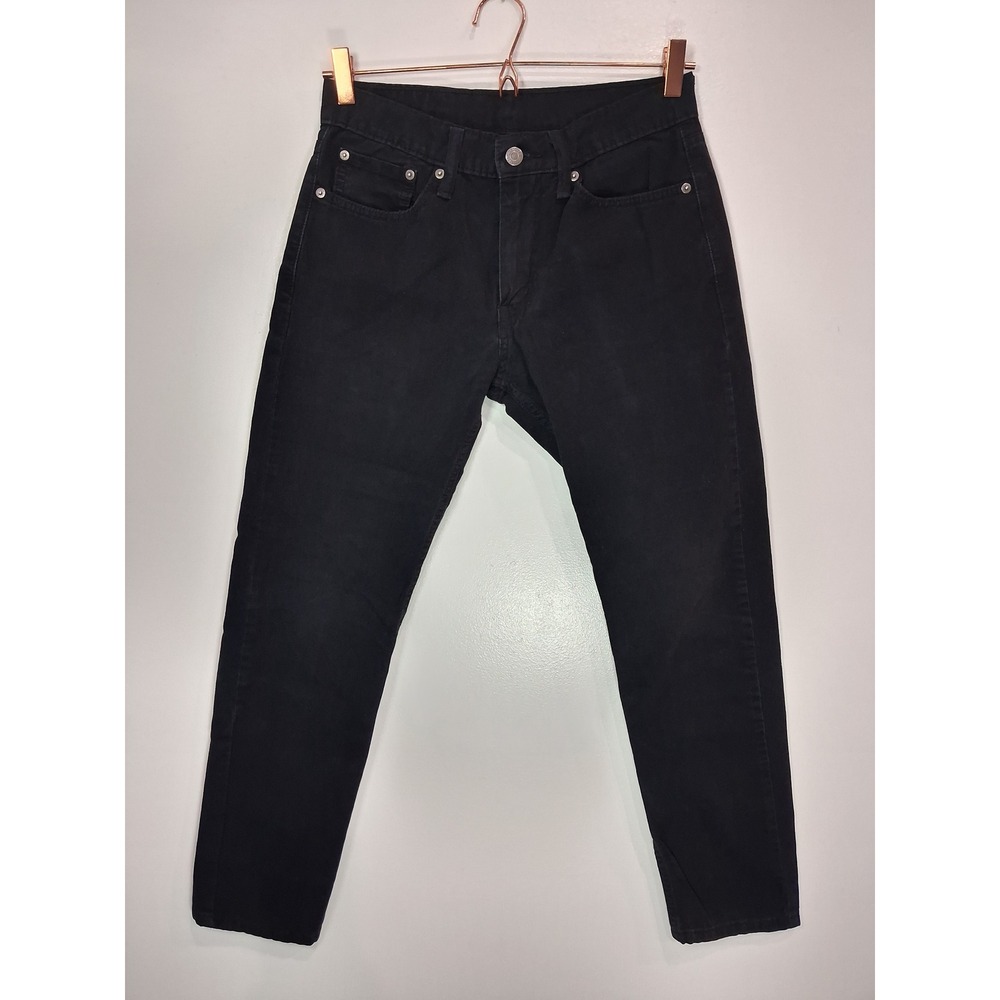 Levis 512 Slim Taper Mens Black Denim Jeans 29x30 28833-0135 Solid Casual Pants